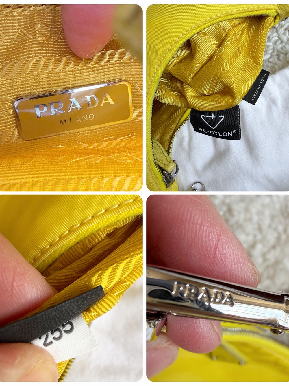 PRADA Re-Edition 2005 yellow Re-Nylon tessuto multi pochette crossbody bag - Picture 5 of 16